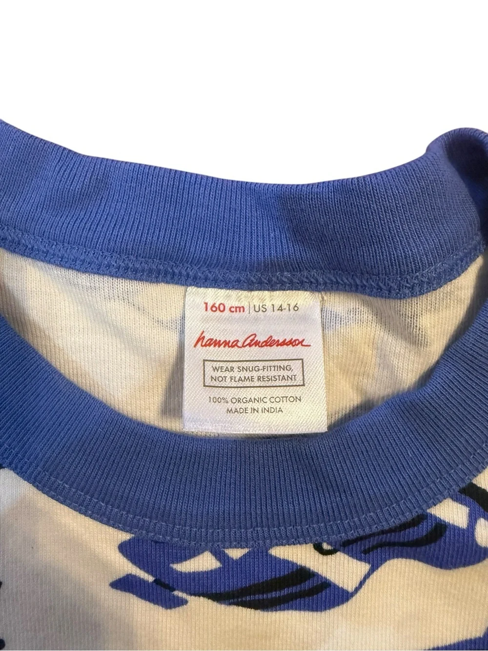 Hanna Andersson Blue and White Crewneck Tee